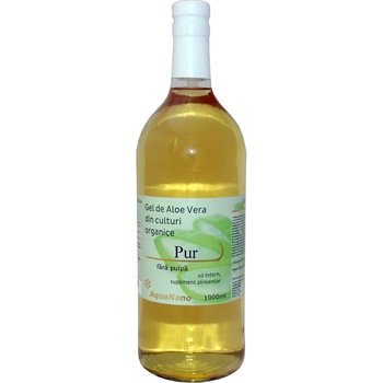 Gel de Aloe Vera fara pulpa, din culturi ecologice, 1000mL Gel de Aloe Vera fara pulpa, din culturi ecologice, 1000mL