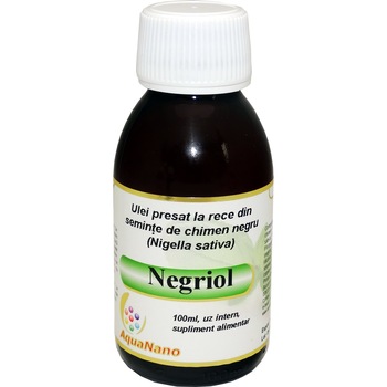 Ulei din seminte de chimen negru, presat la rece, AquaNano Negriol, 100mL Ulei din seminte de chimen negru, presat la rece, AquaNano Negriol, 100mL