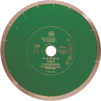 Disc diamantat NORDIA Hard Sandstorm, 350 x 30 x 2.4 x 10 mm, pentru masina de debitat cu apa Disc diamantat NORDIA Hard Sandstorm, 350 x 30 x 2.4 x 10 mm, pentru masina de debitat cu apa