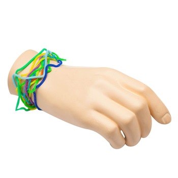 Set bratari silicon Lucky Bands, 12 bucati, cu sclipici, Multicolor Set bratari silicon Lucky Bands, 12 bucati, cu sclipici, Multicolor