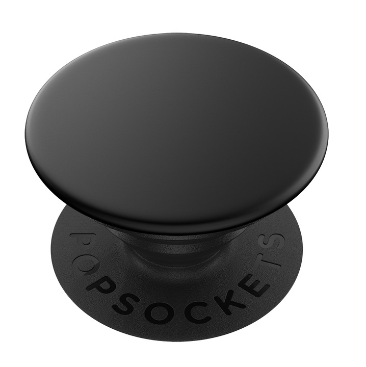 Универсална стойка за телефон и таблет PopSockets, PopGrip алуминиев черен