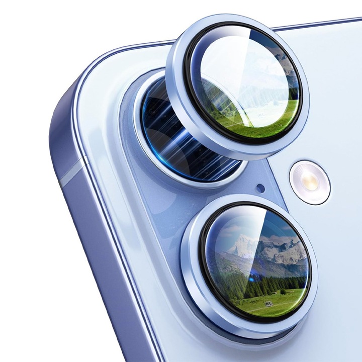 Folie de Protectie Lentile pentru Apple iPhone 17, Rezistenta la Zgarieturi, Aviation Copper Plating, Claritate Ultra HD, Protectie Individuala, Albastru
