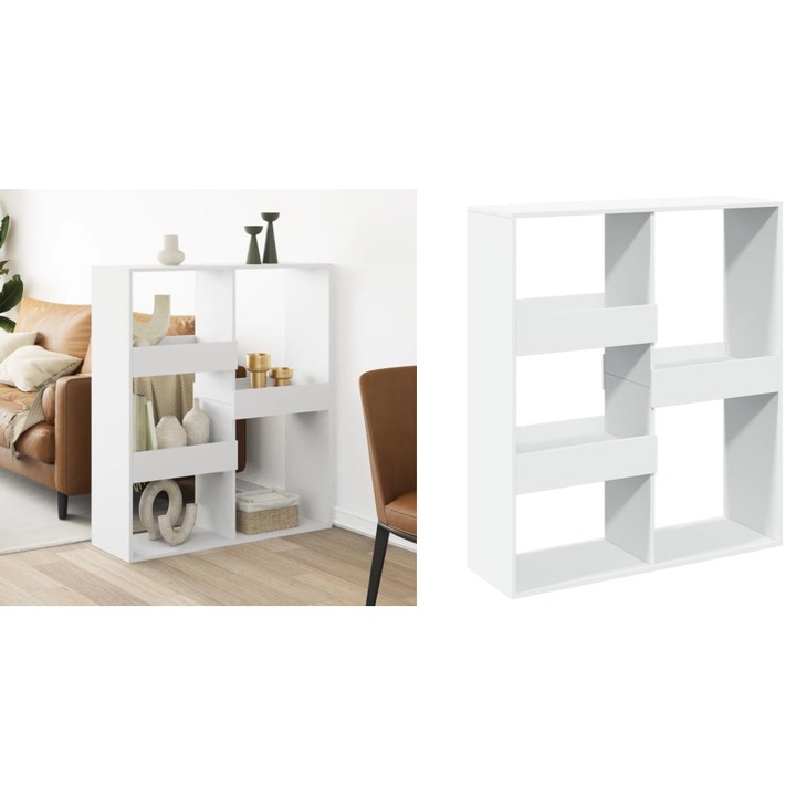 Separator de camera, alb, 100x33x115 cm, lemn prelucrat