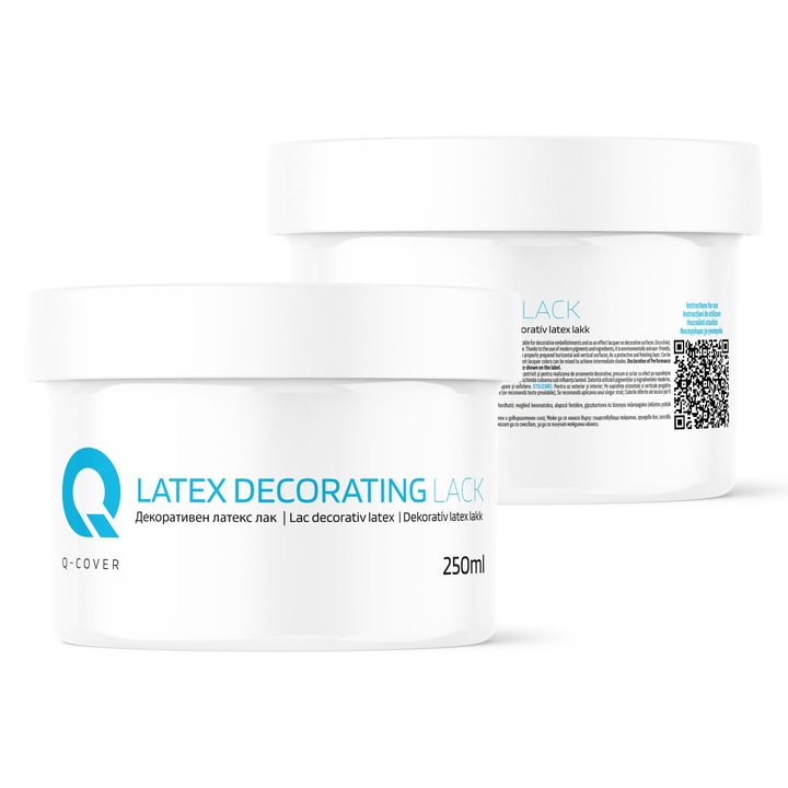 Lac decorativ latex, Q-COVER, Argintiu, pentru beton decorativ, 250ml