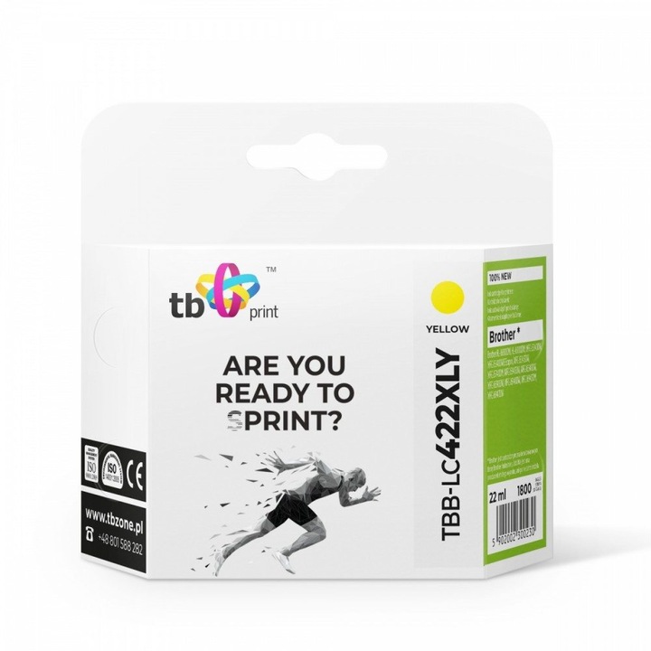 TB Print tintasugaras nyomtatópatron, TBB-LC422XLY modell, sárga, 100% új