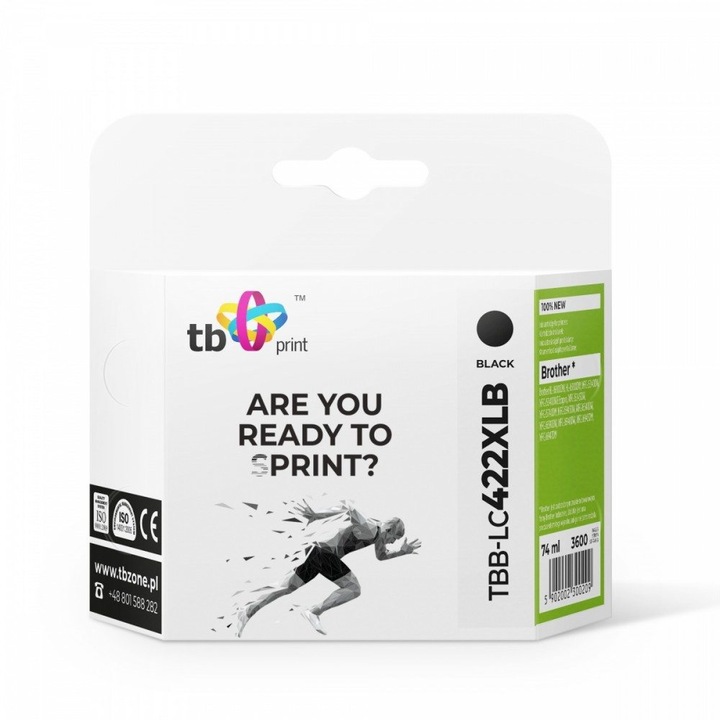 TB Print tintasugaras nyomtatópatron, TBB-LC422XLB modell, fekete