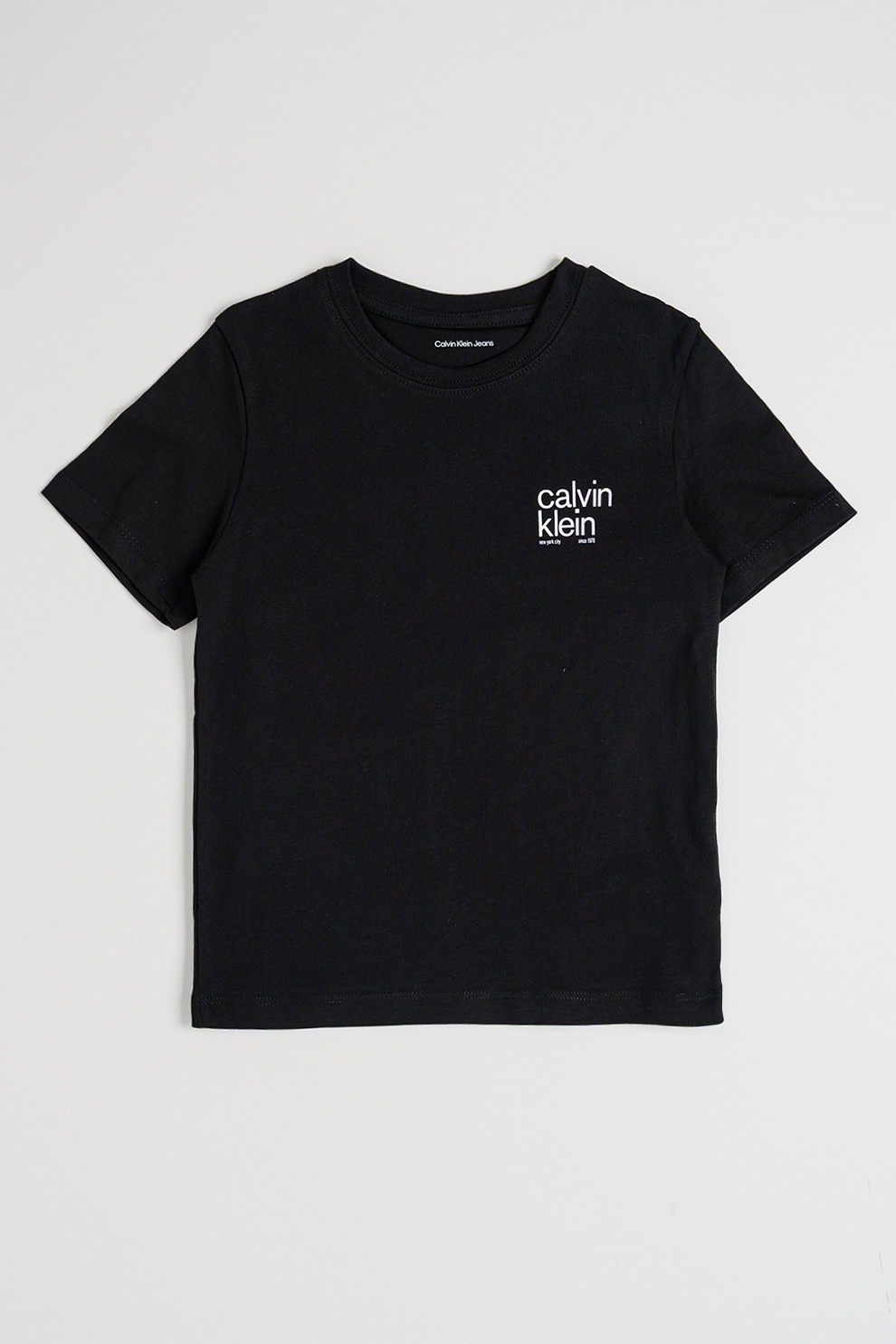 Calvin Klein, Tricou cu detaliu cu logo pe piept, Negru, 128 CM