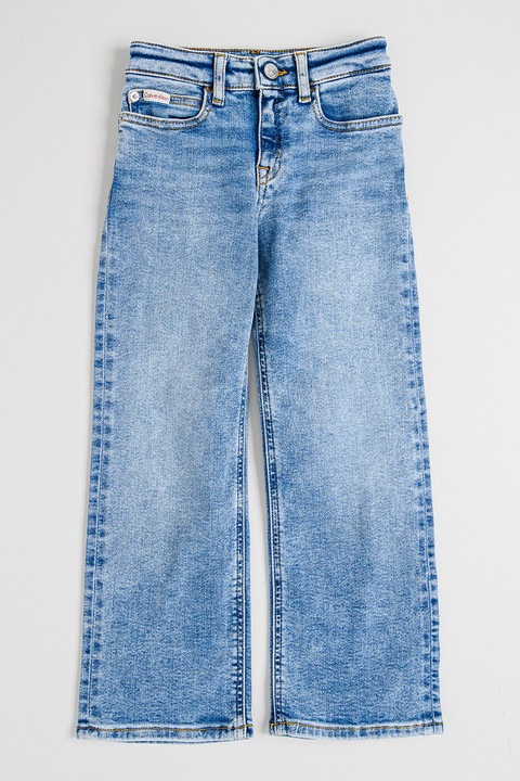 Calvin Klein, Koptatott hatású straight fit farmernadrág, Kék