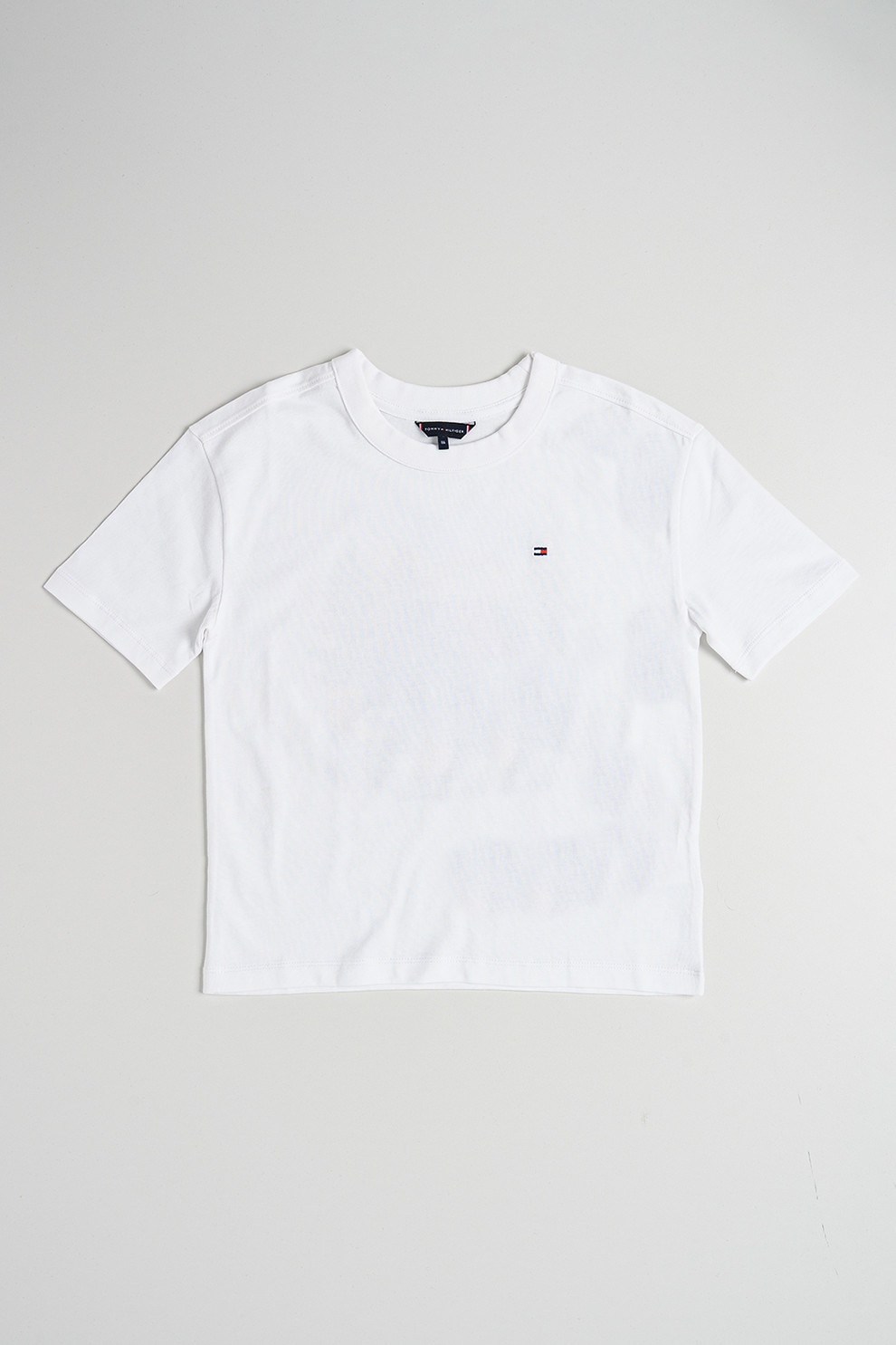 Tommy Hilfiger, Tricou cu imprimeu pe partea din spate, Alb, Verde, 176 CM