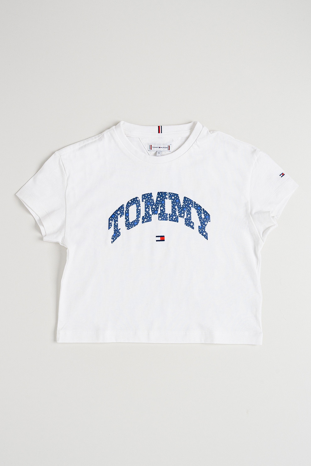 Tommy Hilfiger, Tricou cu imprimeu logo, Alb, Bleumarin, 164 CM