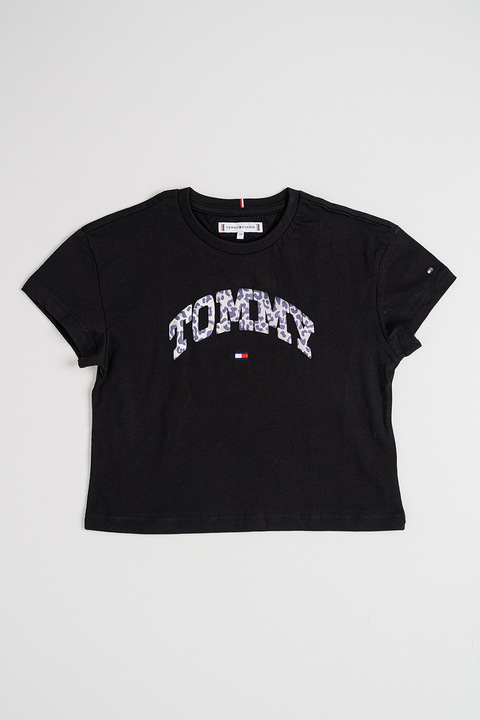 Tommy Hilfiger, Logós póló, Fekete/Barna