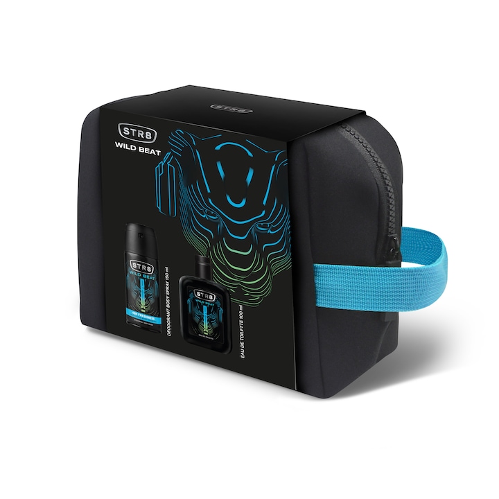 Set cadou STR8 Wild Beat: Apa de toaleta, 100 ml + Deodorant spray pentru corp, 150 ml + Borseta cadou