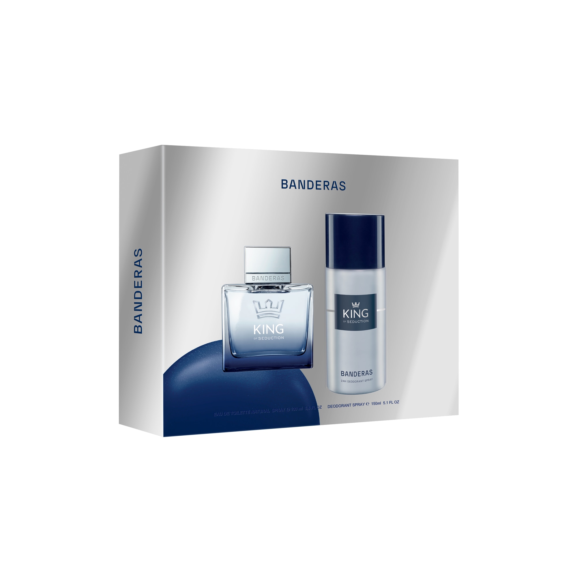 Set cadou Antonio Banderas King of Seduction: Apa de toaleta, 100 ml + Deodorant spray pentru corp, 150 ml