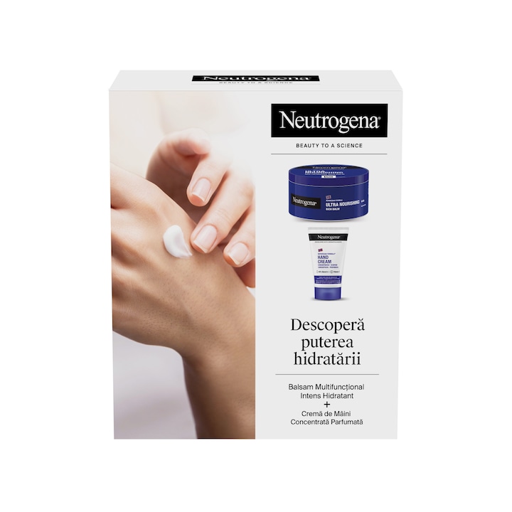 Set cadou Neutrogena: Crema de corp intens hidratanta, 300 ml + Crema de maini concentrata parfumata, 50 ml