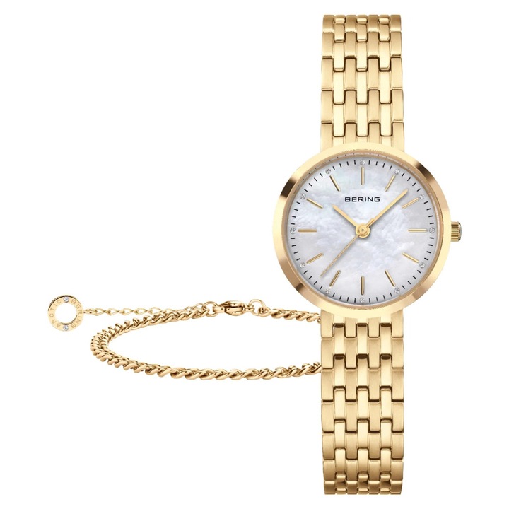 Ceas dama Bering 19126-734-GWP, set cu bratara, auriu