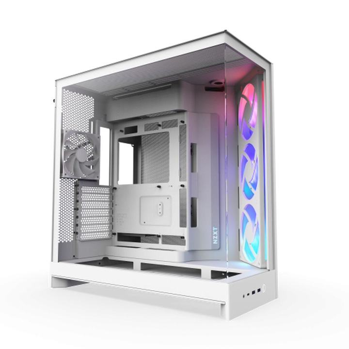 Carcasa NZXT H9 Flow RGB Dual-Chamber - Alb