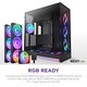 Кутия ATX Semi-tower NZXT CM-H99FB-P1, черна, закалено стъкло, многоцветна подсветка, размери 7 слота за разширение