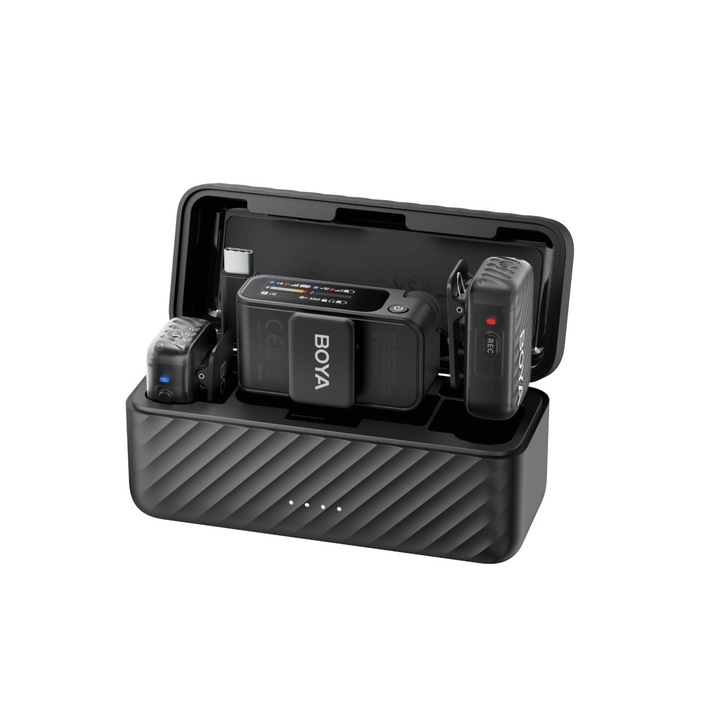 Microfon wireless BOYA BOYAMIC 2-01, 2x lavalier, USB-C, 300m, 15h