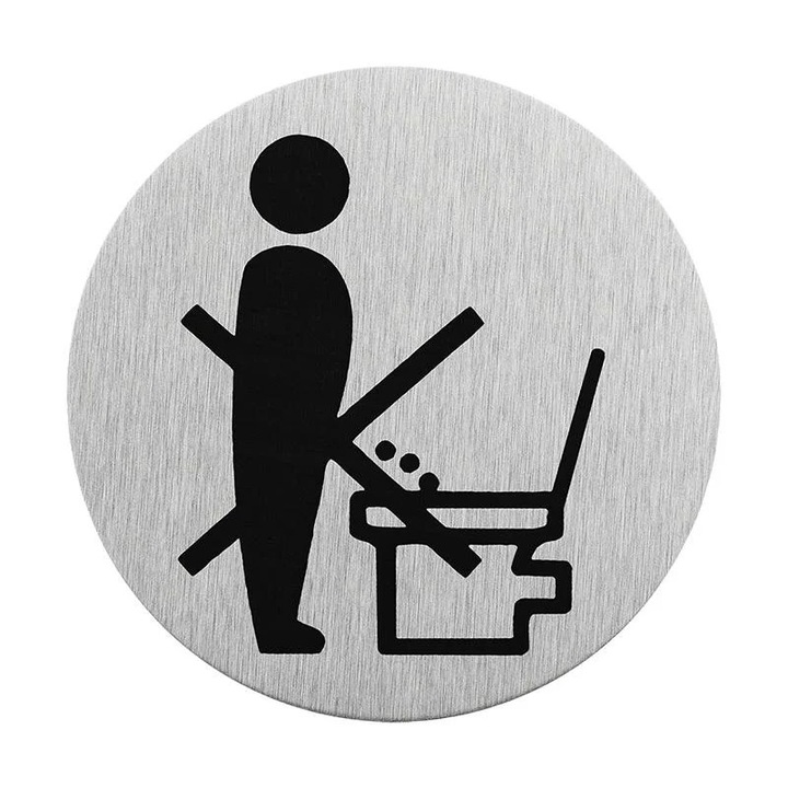 Semn SEILFLECHTER „Pastrati toaleta curata” autoadeziv, Φ75mm