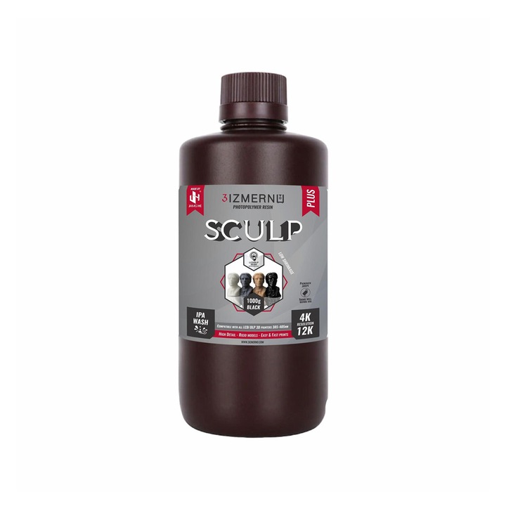 Fotopolimer Gyanta 3IZMERNO SCULP PLUS, UV Gyanta, 365-405nm, 1kg, Fekete