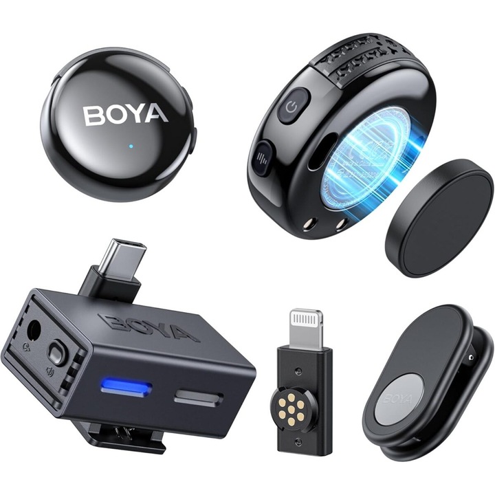Microfon wireless BOYA BOYALINK 3, Type-C & 3,5mm, 2 TX + 1 RX