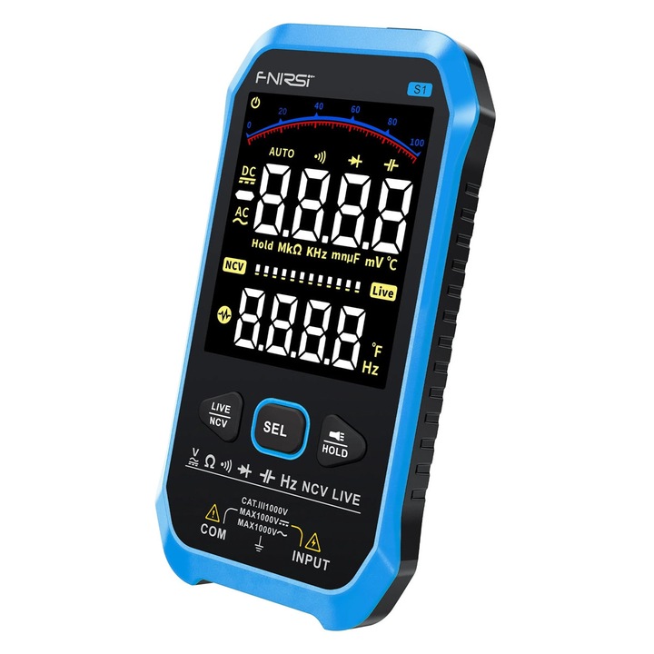 Aparat de masura FNIRSI, polymetro S1, 1000V AC/DC, NCV, RMS