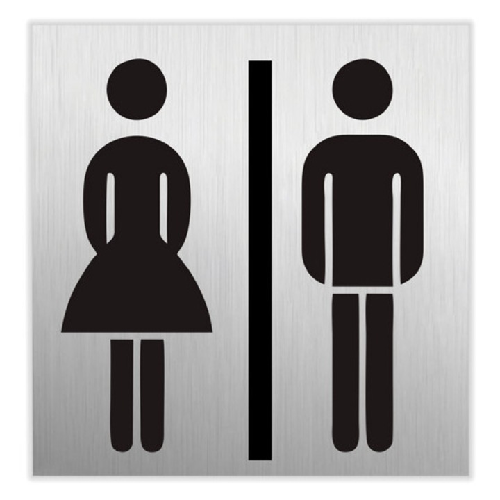 Semn WC SEILFLECHTER pentru femei/barbati 972062, autoadeziv, 60x60mm