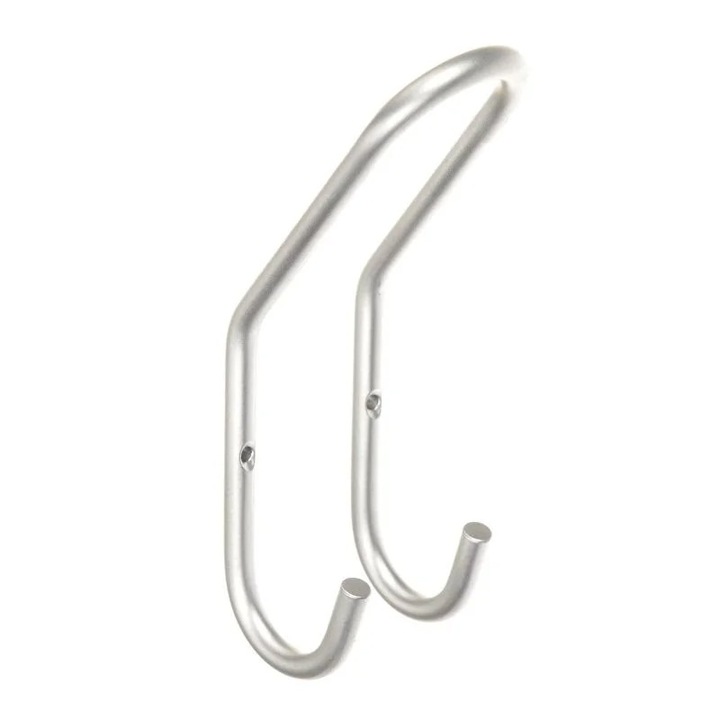 Falra szerelhető akasztó 1 db hármas fém akasztó 15,5 cm ezüst Shopiens®