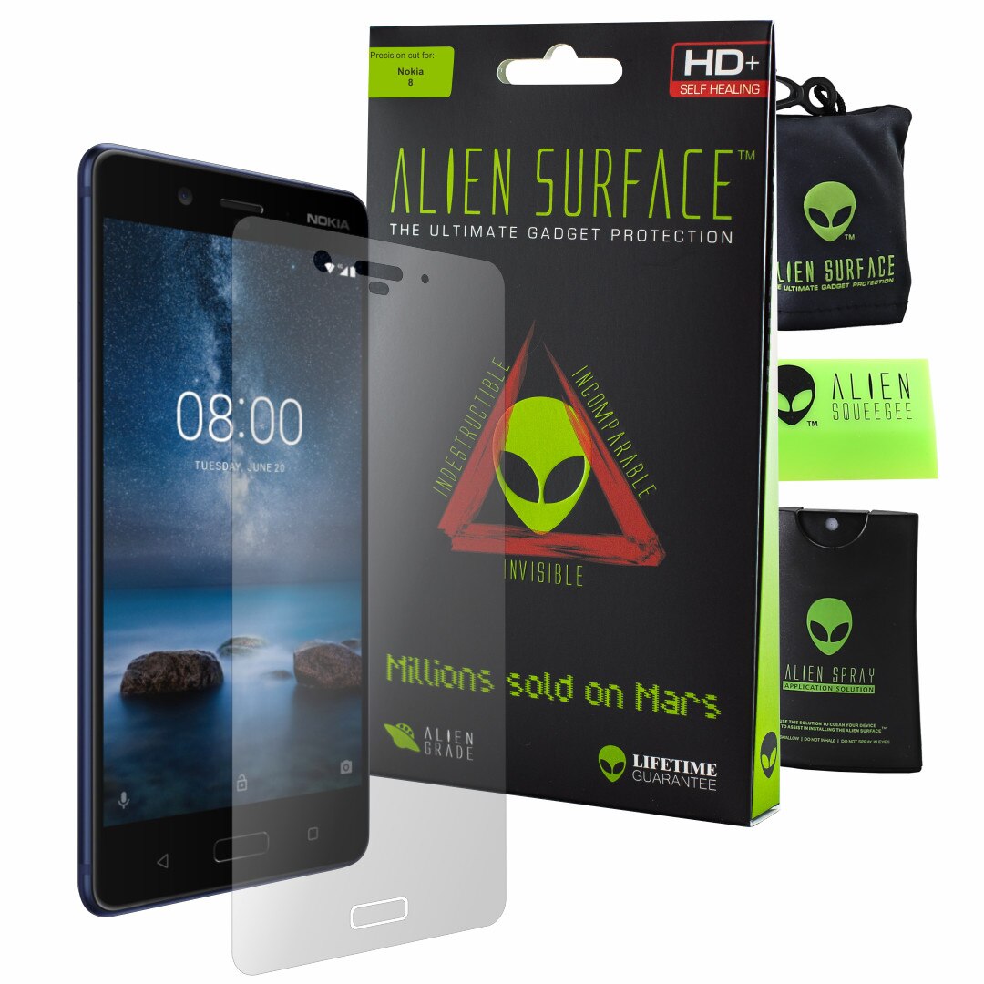Folie Alien Surface HD, Nokia 8, protectie ecran + Alien Fiber cadou
