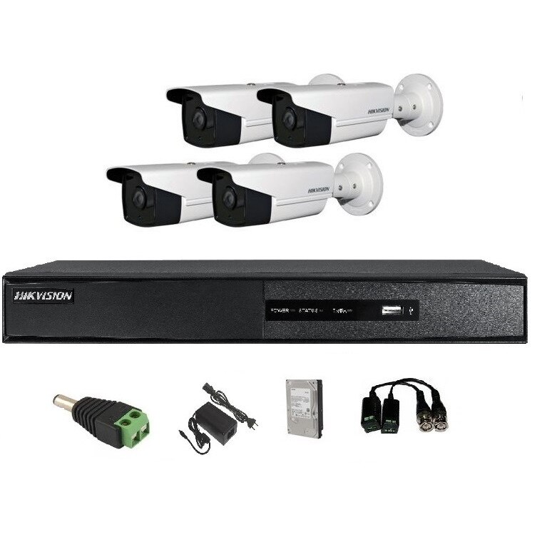 Kit supraveghere video complet cu 4 camere exterior 1080 p Full HD + HDD 1TB
