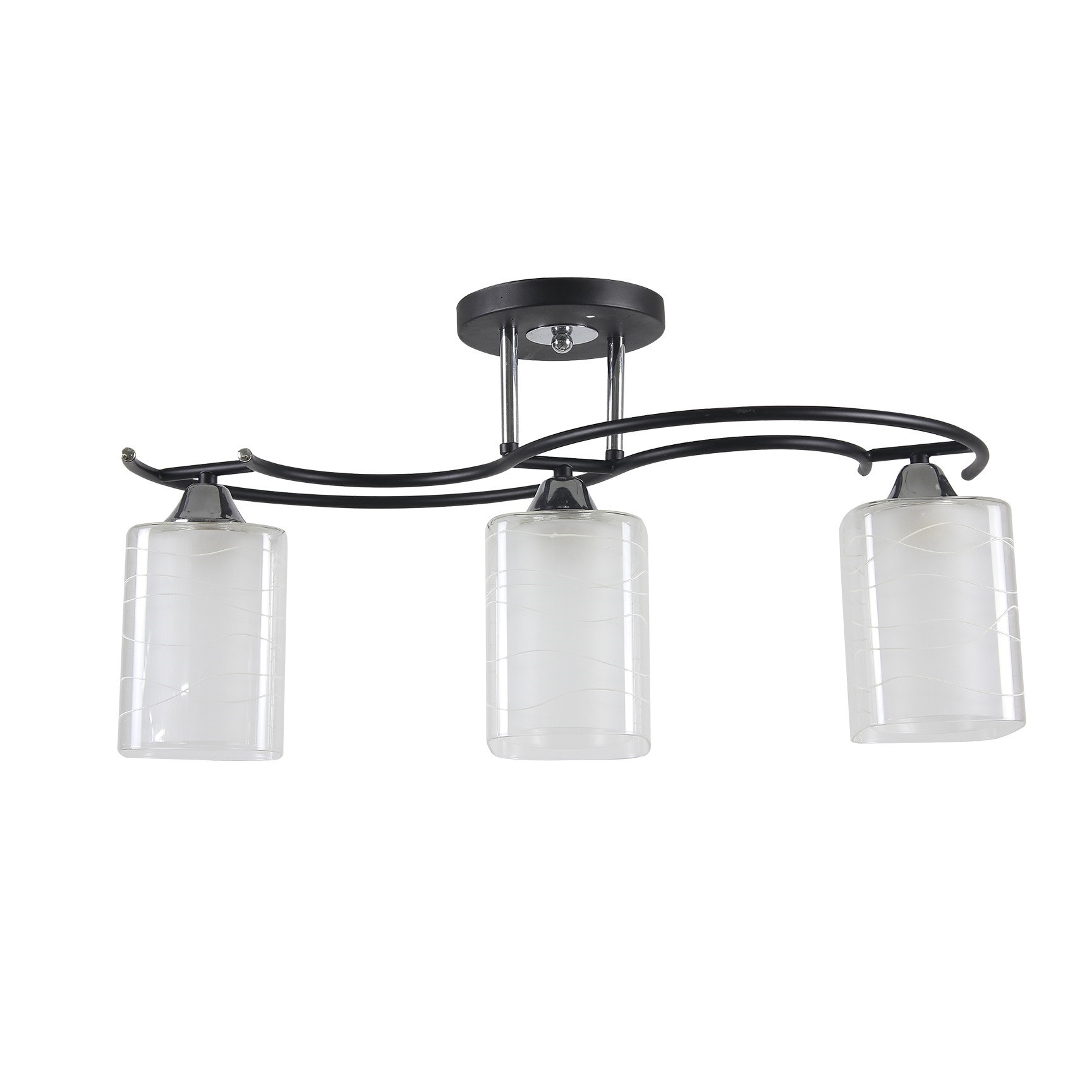 Lustra plafon E27, 3 x 60w Kalista , abajur alb