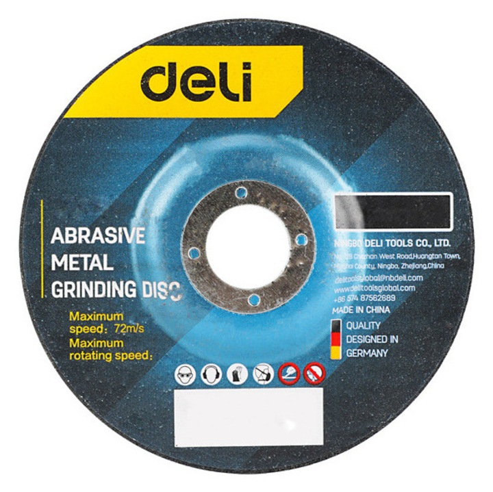 Disc de slefuit Deli, 115mm, 12000rpm, 5 bucati
