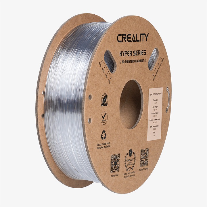 Filament 3D Creality Transparent 1.75mm 1KG