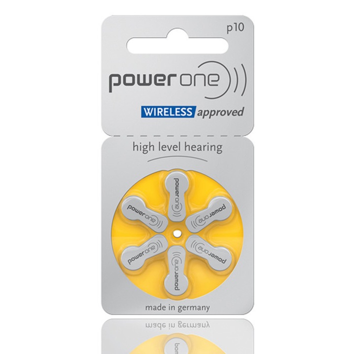 Baterii pentru aparate auditive POWER ONE P10, fara mercur, 1,45 V, 6 buc.