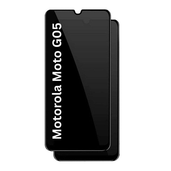 Folie pentru Motorola Moto G05 / Moto E15, Anti-spy Ultra HD, Protectie 9H, Montare Simpla, 111D, set cu sticker, Privacy
