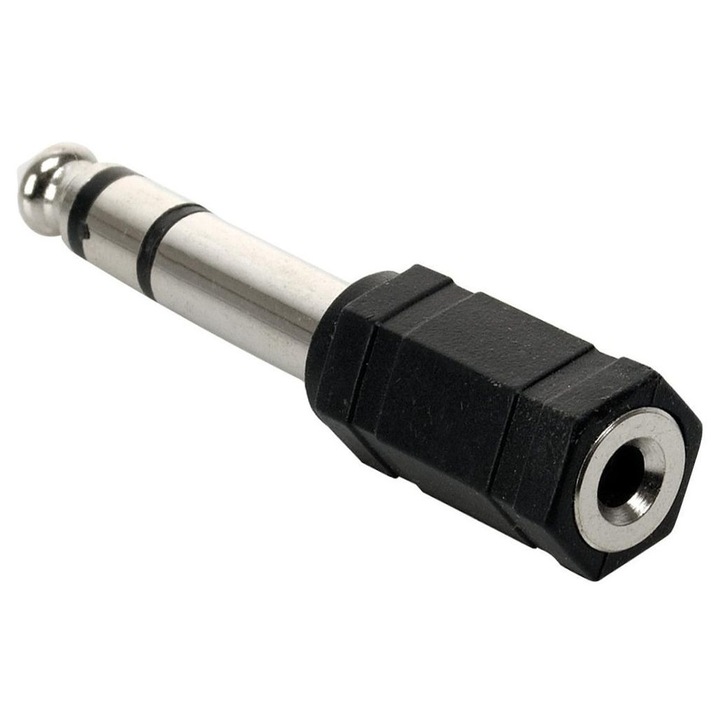 Adaptor stereo 6.35mm la 3.5mm POWERTECH, negru, 5m