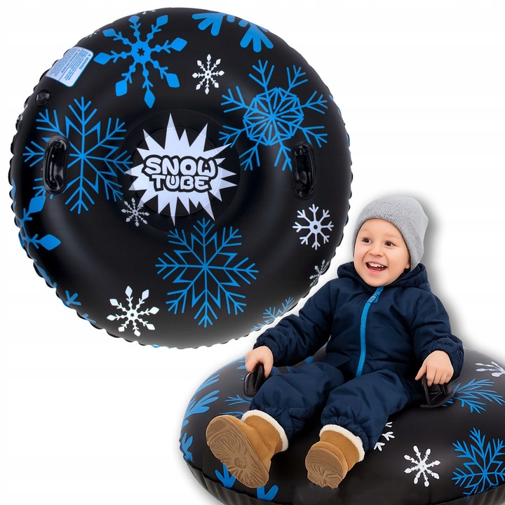 Sanie gonflabila, PrzydaSie.pl, forma de fulg de nea, 95cm, max 110kg, set cu doua petice de reparare