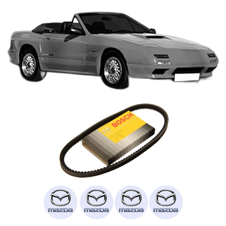 Curea transmisie accesorii MAZDA RX-7 II Convertible 1.3 Turbo (FC1032) din 1989-1991, auto, Bosch, 4x Stickere auto cu MAZDA