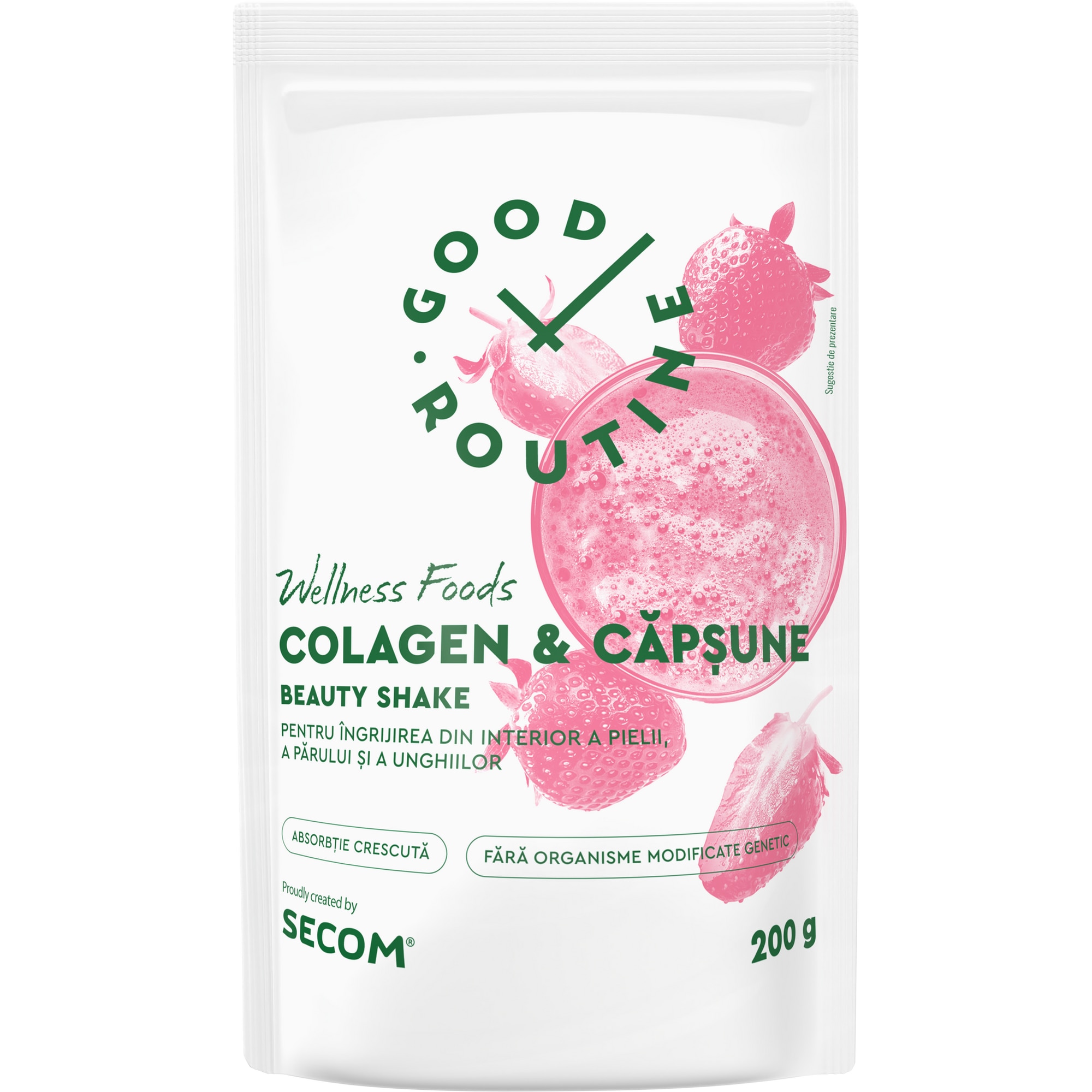 Colagen & Capsune Good Routine, Beauty Shake, 200g