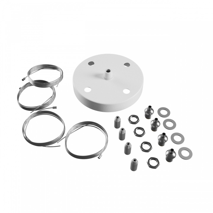 Set suspensie pentru corpuri de iluminat, Spectrum LED, 4 linki 1m, baza O98x27mm, alb