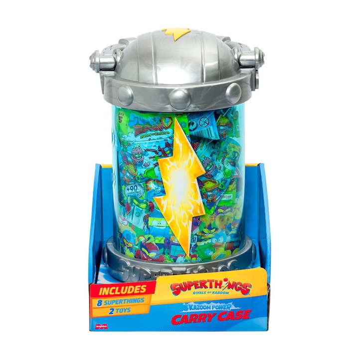 Set 8 figurine si 2 jucarii SuperThings - Cutia de depozitare