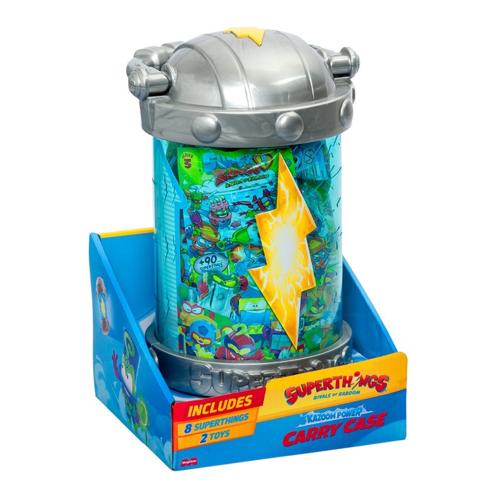 Кутия за съхранение SuperThings, комплект с 6 фигурки и скривалище, дизайн на капсула Kazoom, 0.34 м