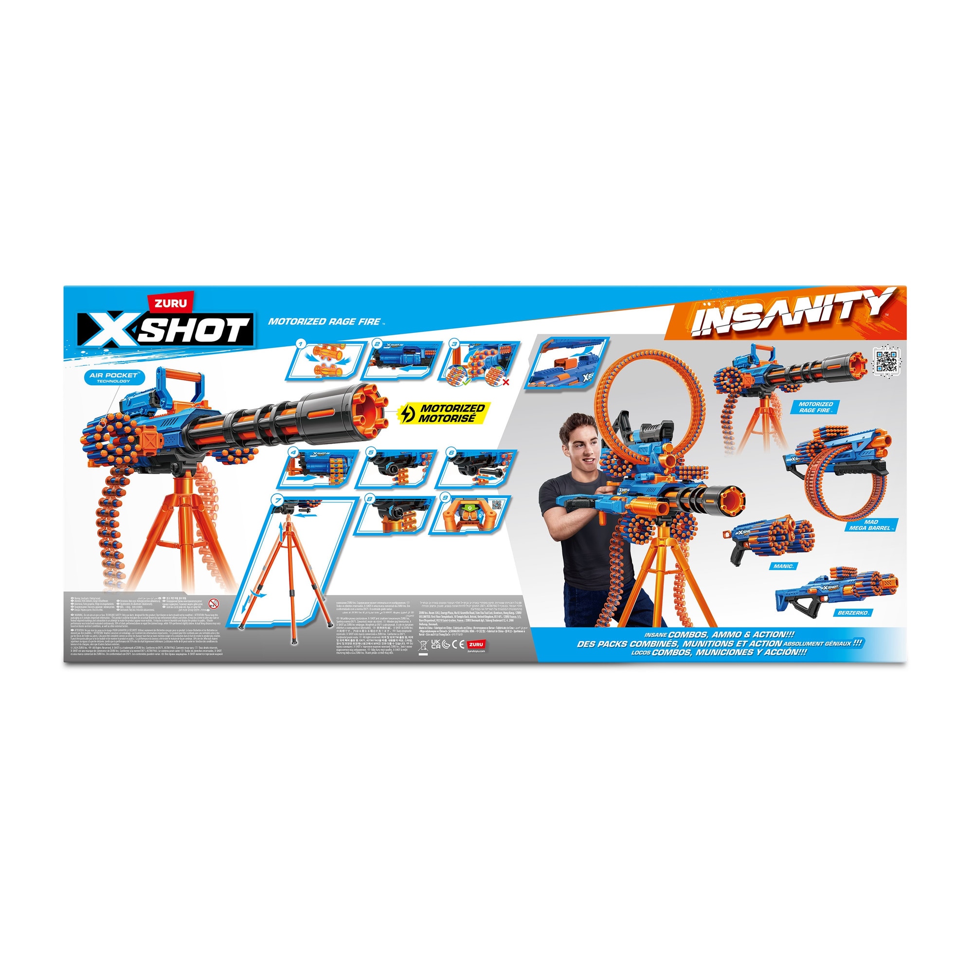 YienThot 　２点セット Blaster X-Shot - Insanity, motorizat, cu trepied, 72 proiectile