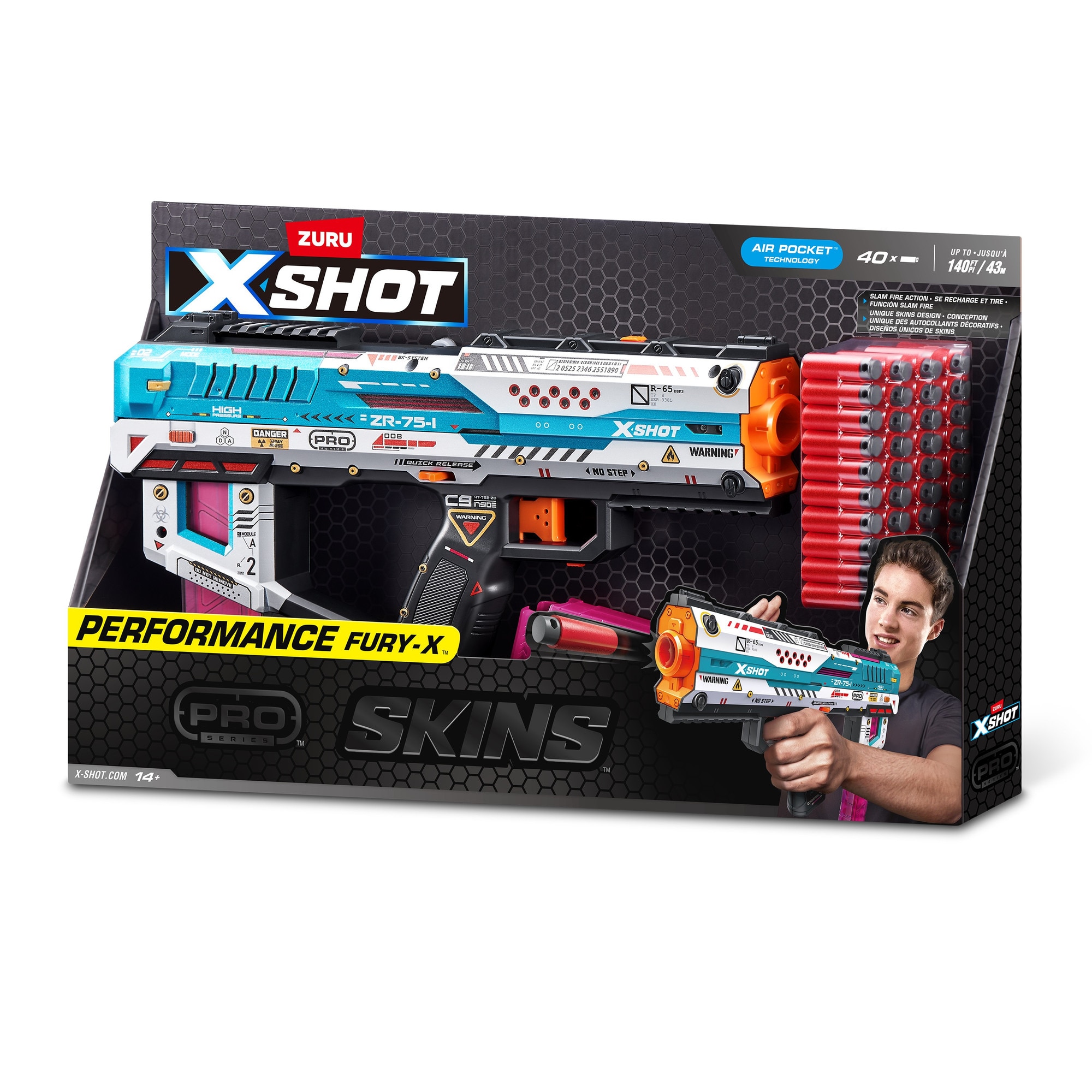 Blaster X-Shot - Skins Pro, Fury-X, 40 proiectile - eMAG.ro