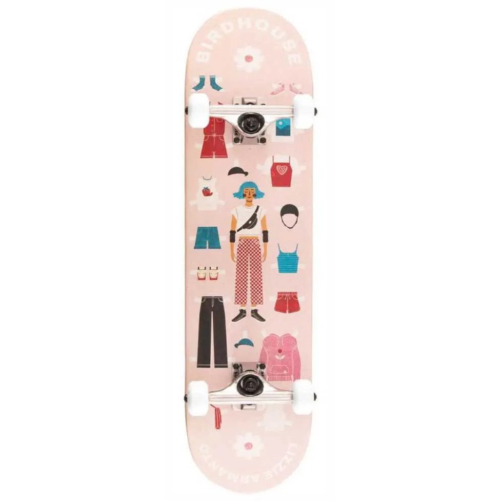 Skateboard Birdhouse Stage 1, 8", 31.5"x8", pentru incepatori, marimea pantofului 42+, roti 52mm