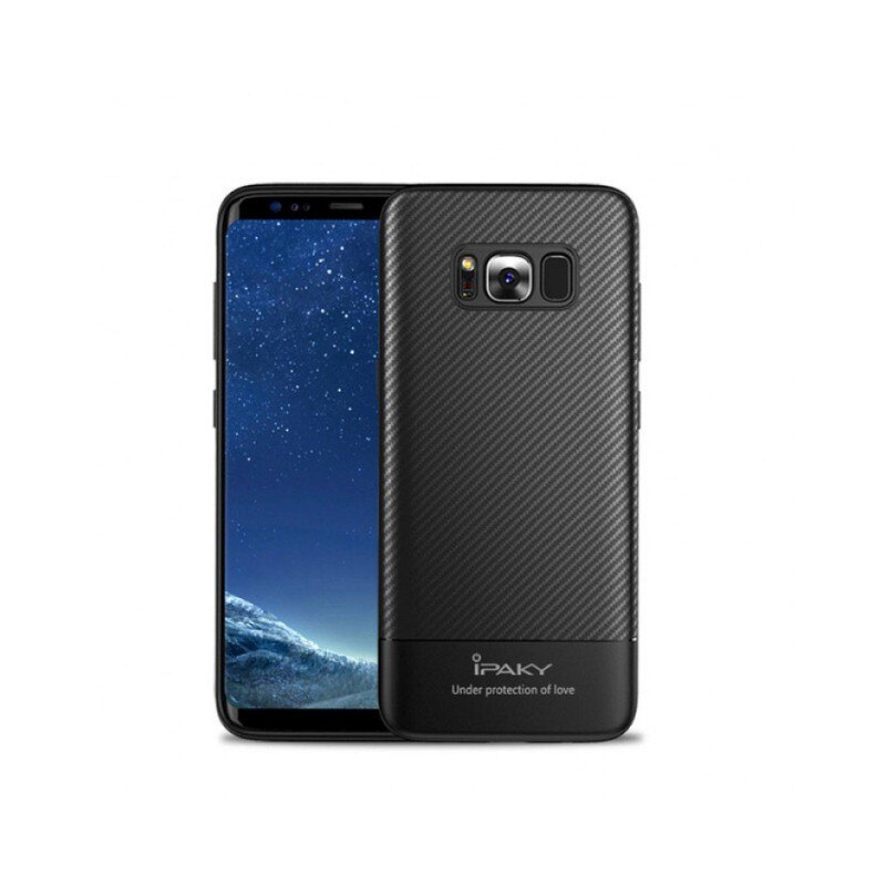 Husa Spate Ipaky Fiber Samsung S8 Plus Negru
