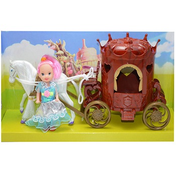 Papusa cu cal si trasura Papusa cu cal si trasura