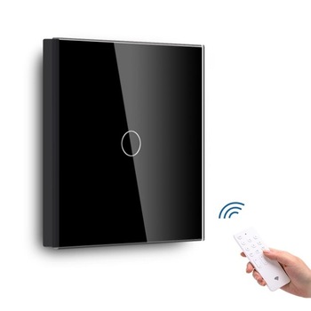Intrerupator tactil simplu cu variator de tensiune cap scara cu senzor telecomanda M1, Negru Intrerupator tactil simplu cu variator de tensiune cap scara cu senzor telecomanda M1, Negru