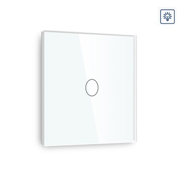 Intrerupator tactil simplu cu variator de tensiune cap scara M1, Alb Intrerupator tactil simplu cu variator de tensiune cap scara M1, Alb