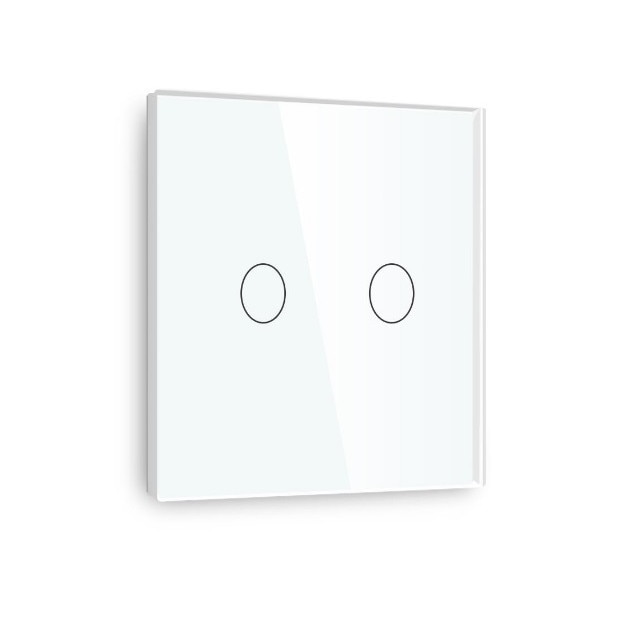 Intrerupator tactil dublu cap scara M1, Alb